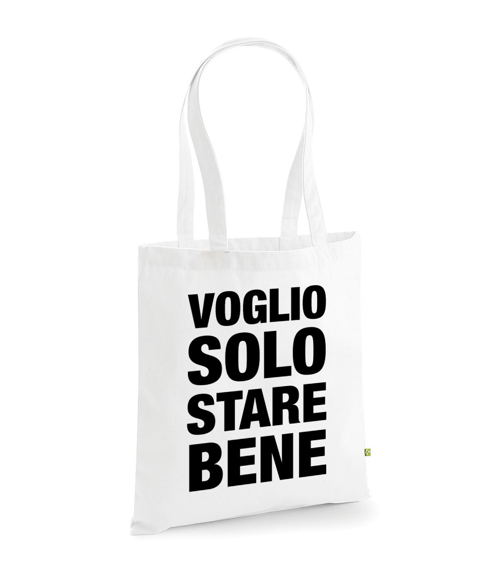 Tote bag shopper in cotone con scritta