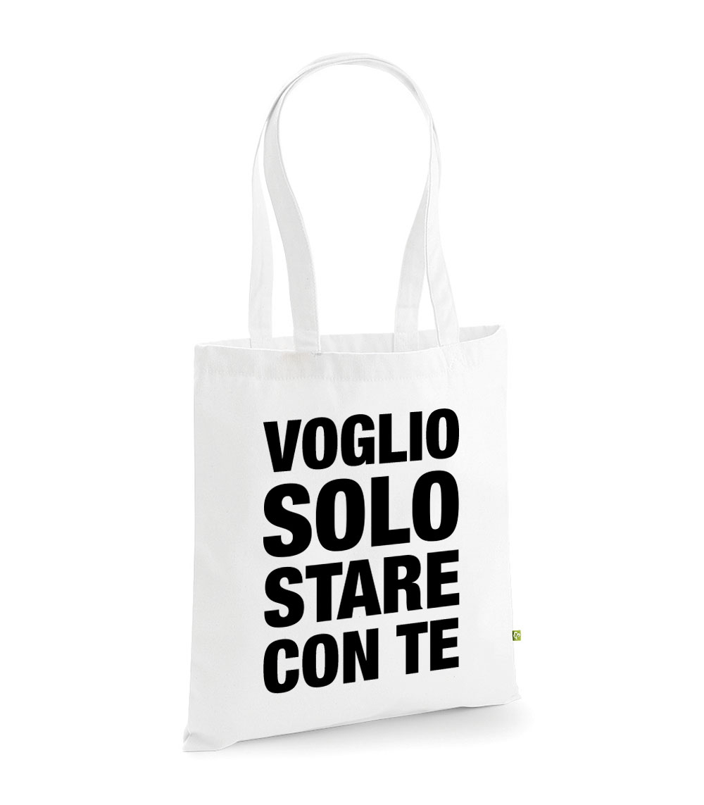 Tote bag shopper personalizzata con scritta Ikona Studio stampa digitale